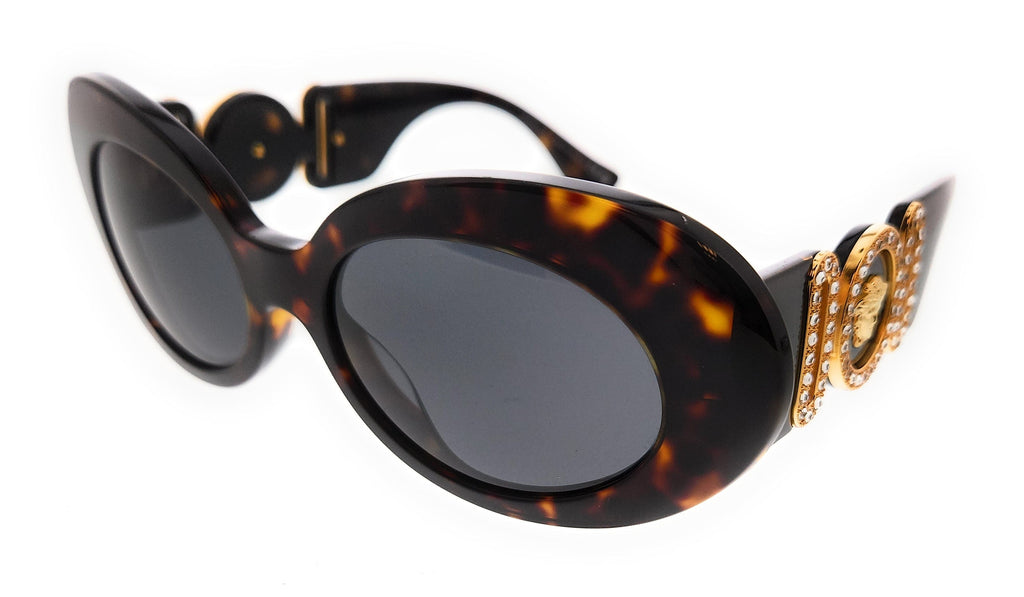Versace  Full Rim Havana Oval Sunglasses