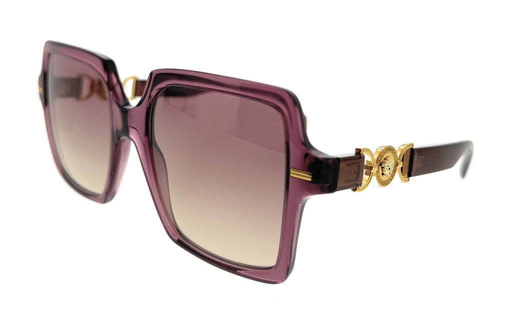 Versace   Transparent Violet Square Sunglasses