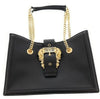 Versace Jeans Couture Black Medium Baroque Buckle Shoulder Bag