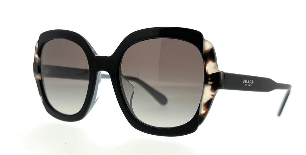 Prada  Black/ Spotted Brown Square  Sunglasses