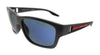 Prada Linea Rossa  Matte Grey Rectangular Sunglasses