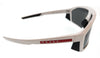 Prada Linea Rossa 0PS 08WS 12C08R 
Matte Grey Transparent Rectangular Sunglasses