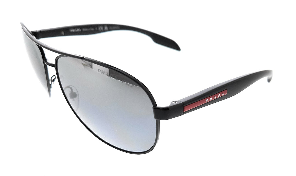 Prada Linea Rossa  Black Aviator Sunglasses