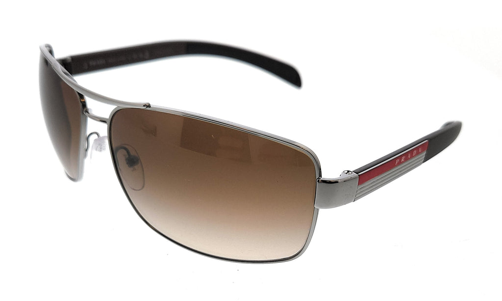 Prada Linea Rossa  Gunmetal Rectangular Sunglasses