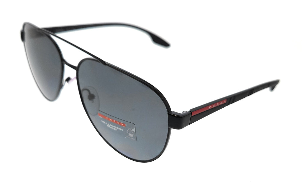 Prada Linea Rossa  Black Aviator Sunglasses