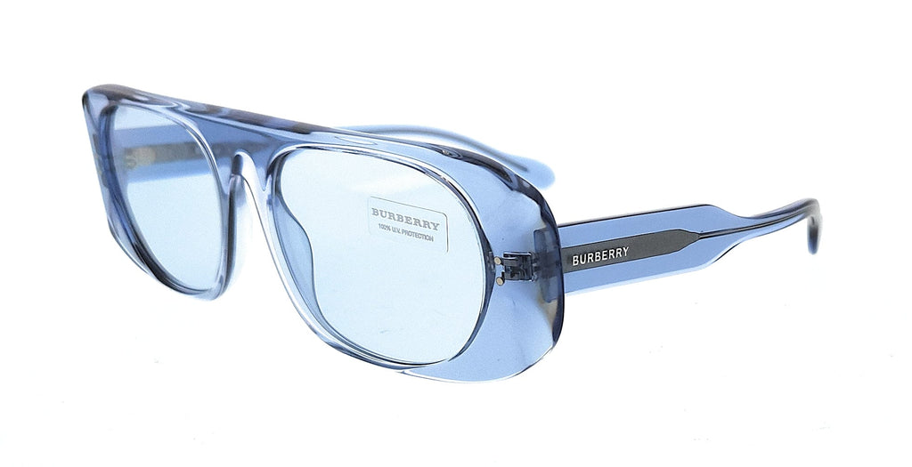 Burberry   Transparent Blue Square Sunglasses