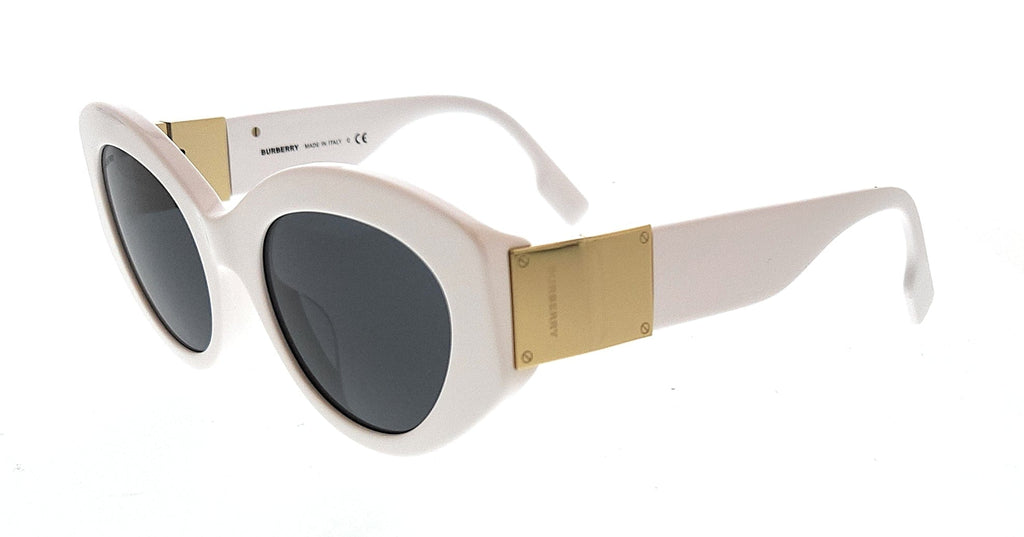 Burberry   White Oval Sunglasses