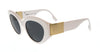 Burberry   White Oval Sunglasses