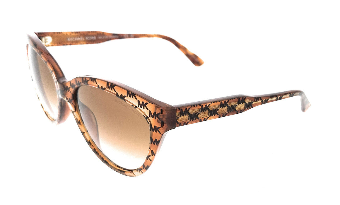 Michael Kors 0MK2158 34453B Makena Cateye Amber Heritage Brown Sunglasses