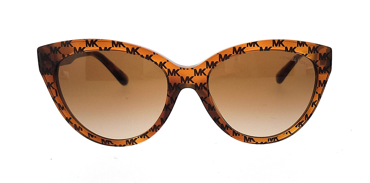 Michael Kors 0MK2158 34453B Makena Cateye Amber Heritage Brown Sunglasses