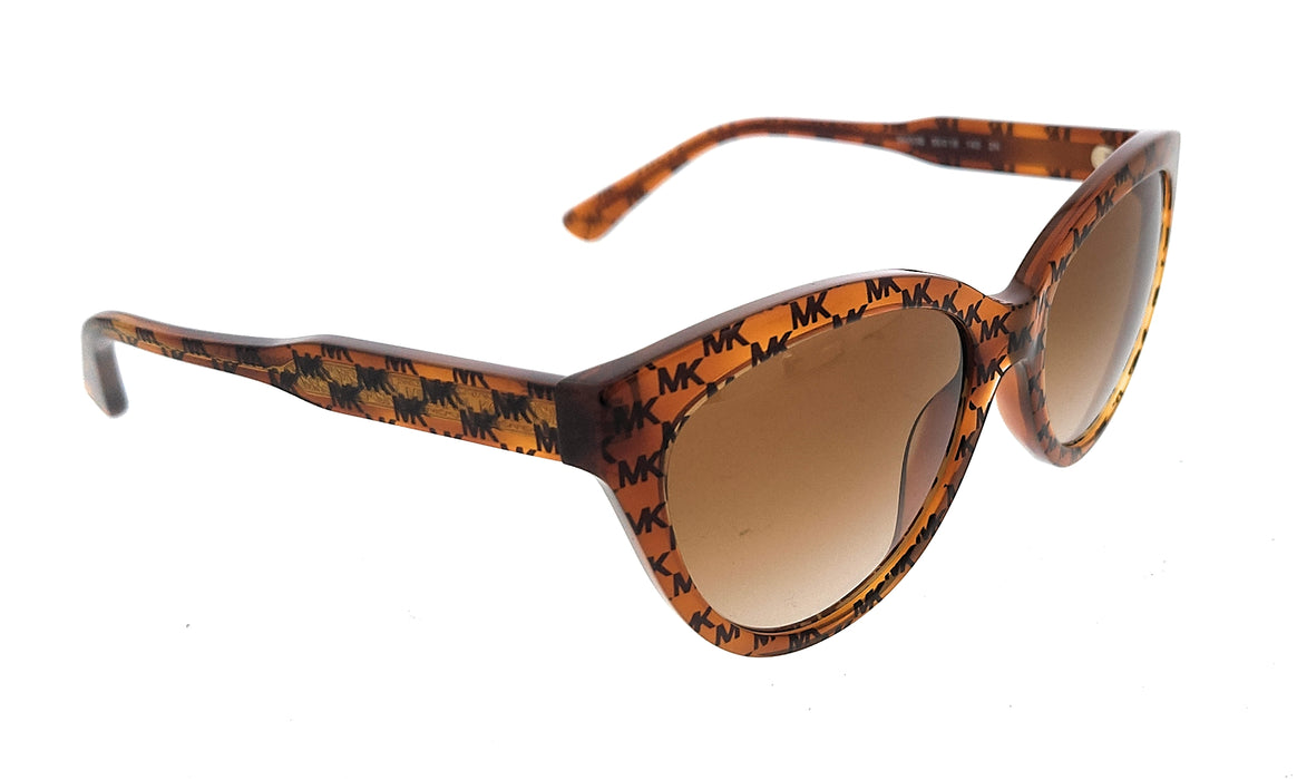 Michael Kors 0MK2158 34453B Makena Cateye Amber Heritage Brown Sunglasses