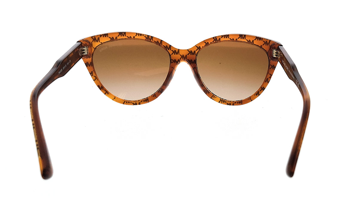 Michael Kors 0MK2158 34453B Makena Cateye Amber Heritage Brown Sunglasses