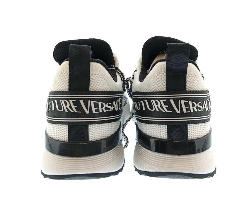 Versace Jeans Couture Mens White / Black Logo Runner Sneakers-