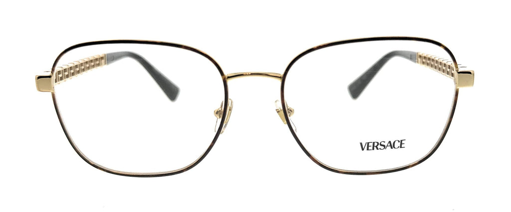 Versace Square Gold Havana Full Rim  Eyeglasses