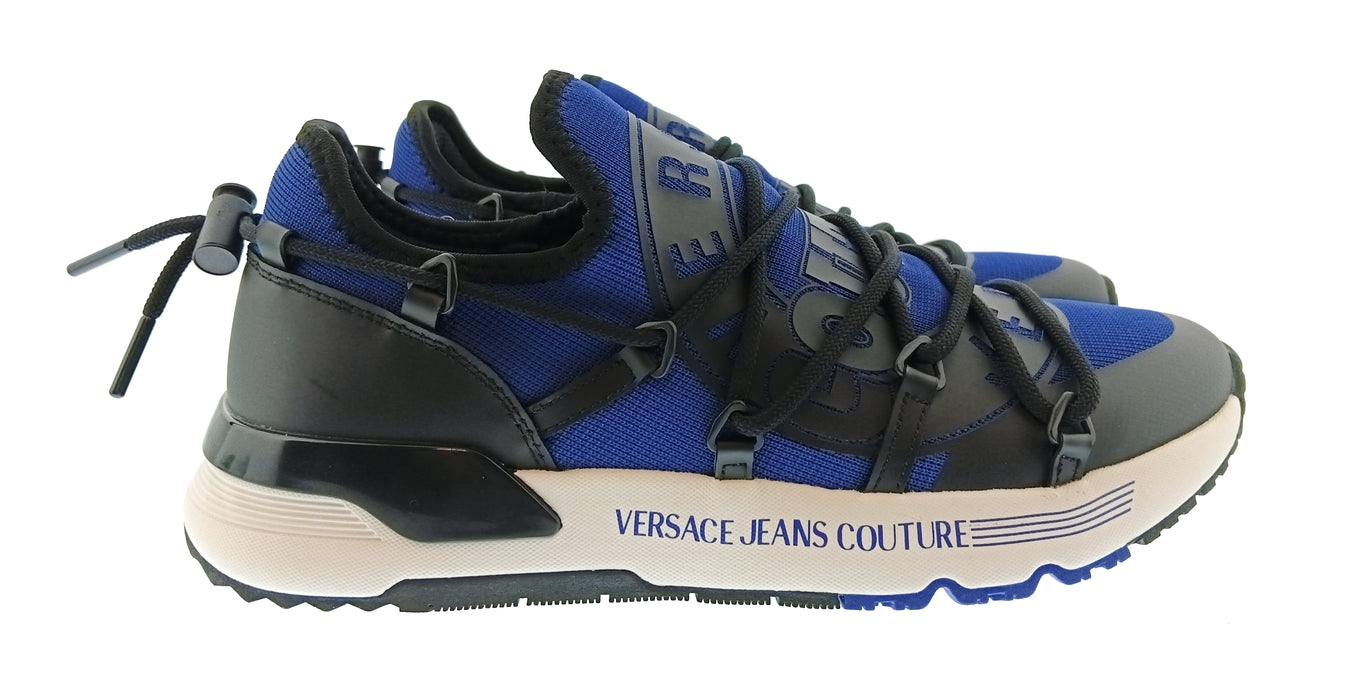 Versace Jeans Couture Mens Black / Royal Blue / White Cage Runner Sneakers-