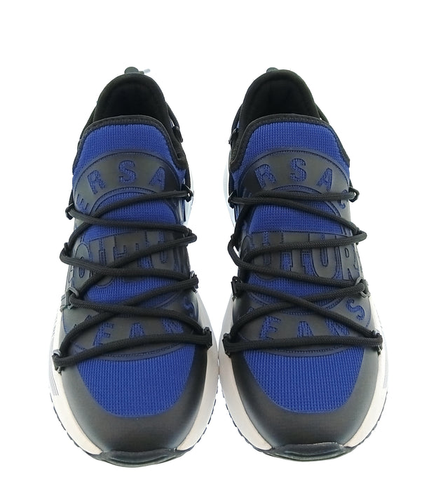 Versace Jeans Couture Mens Black / Royal Blue / White Cage Runner Sneakers-