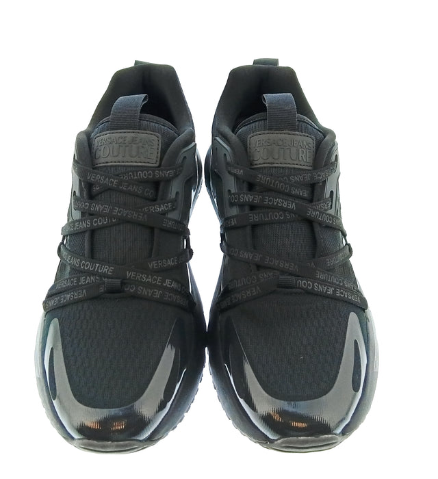 Versace Jeans Couture Mens Black / Gray Panel Runner Sneakers-