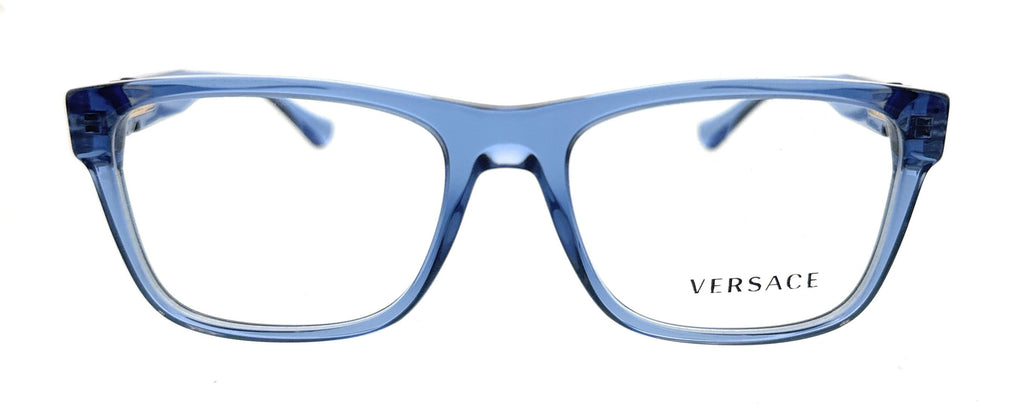 Versace Rectangular Transparent Blue Full Rim  Eyeglasses