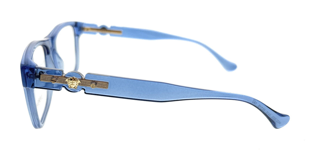 Versace Rectangular Transparent Blue Full Rim  Eyeglasses