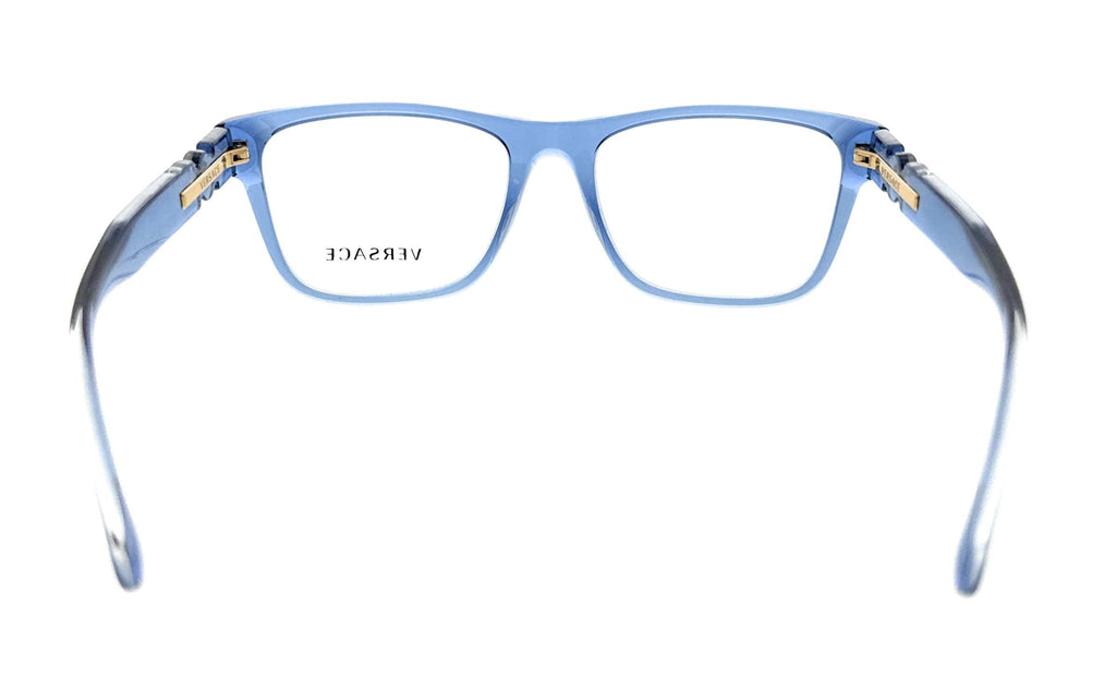 Versace Rectangular Transparent Blue Full Rim  Eyeglasses