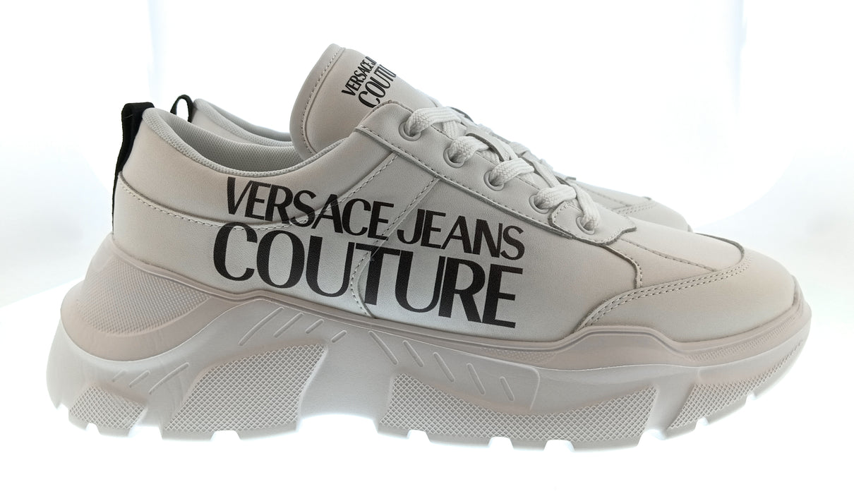 Versace Jeans Couture Mens White / Black Chunky Logo Sneakers-