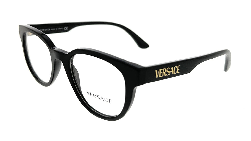Versace Round Black Full Rim  Eyeglasses