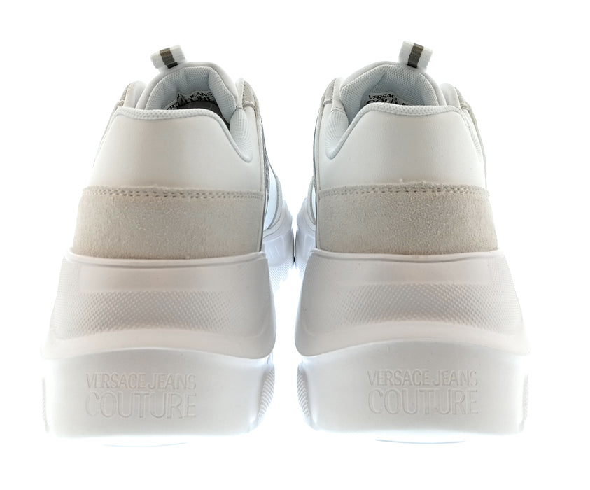 Versace Jeans Couture Mens White / Beige Chunky Colorblock Sneakers-