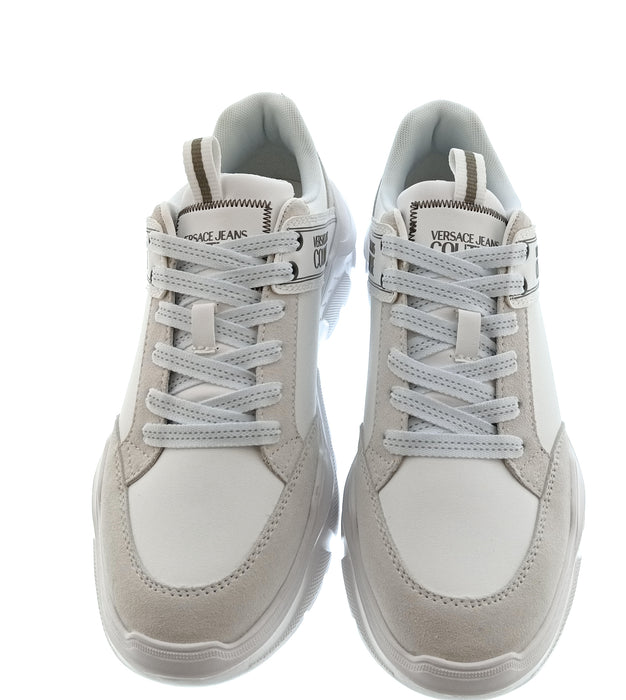 Versace Jeans Couture Mens White / Beige Chunky Colorblock Sneakers-
