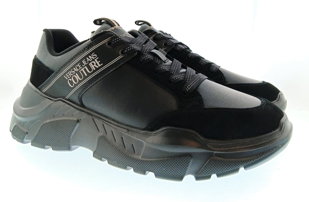 Versace Jeans Couture Mens Black / Gray Chunky Panel Sneakers-11