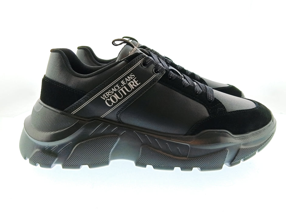 Versace Jeans Couture Mens Black / Gray Chunky Panel Sneakers-