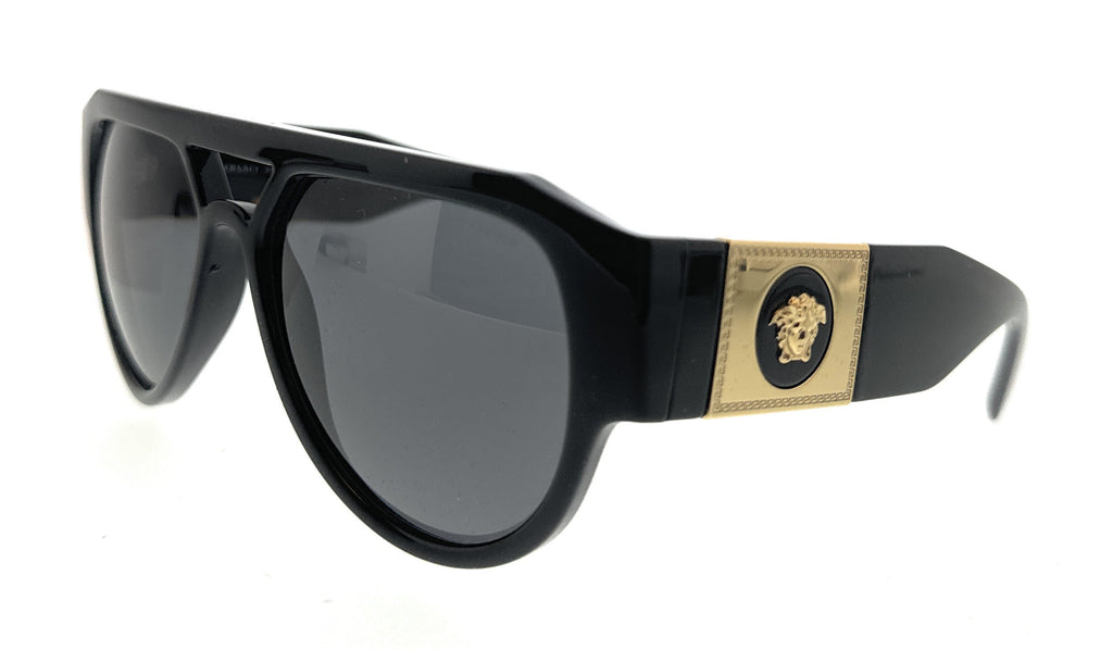 Versace  Black  Aviator Sunglasses