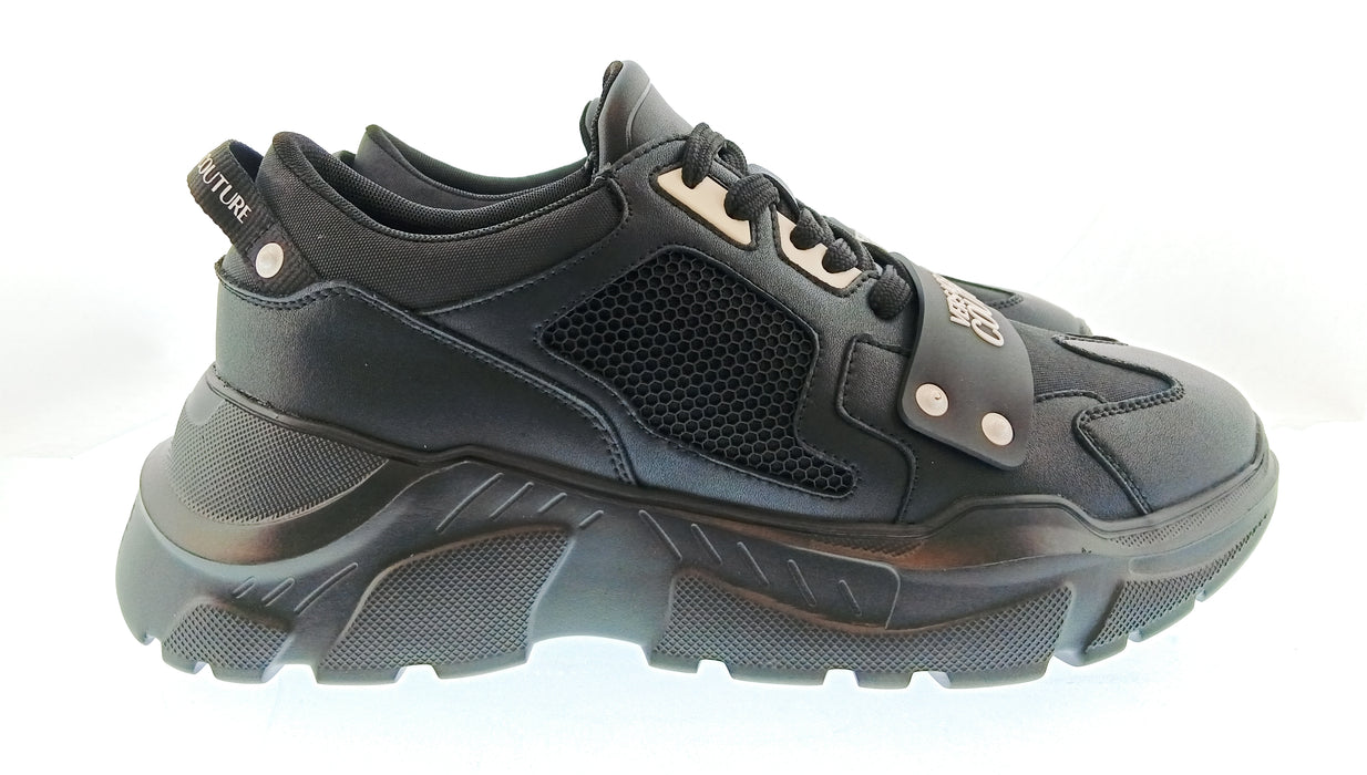Versace Jeans Couture Mens Black / Gray Chunky Panel Sneakers-