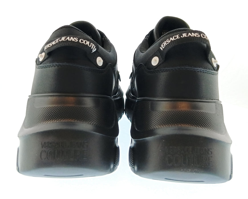 Versace Jeans Couture Mens Black / Gray Chunky Panel Sneakers-