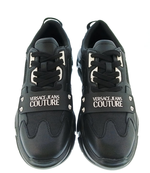 Versace Jeans Couture Mens Black / Gray Chunky Panel Sneakers-