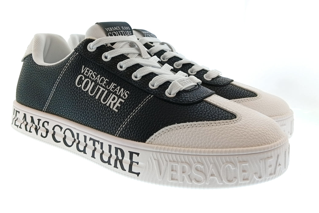 Versace Jeans Couture Mens Black / White Logo Platform Sneakers-10