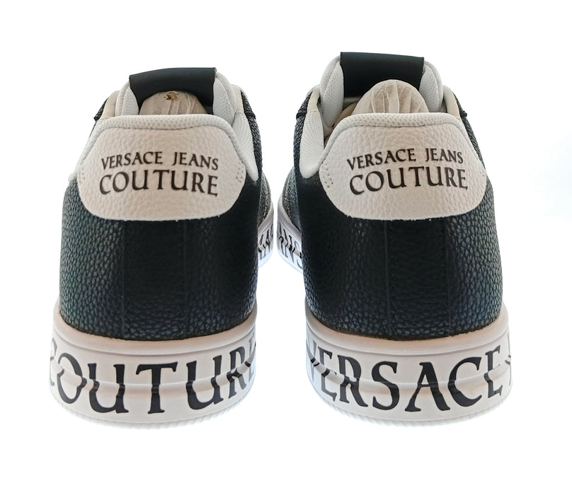 Versace Jeans Couture Mens Black / White Logo Platform Sneakers-