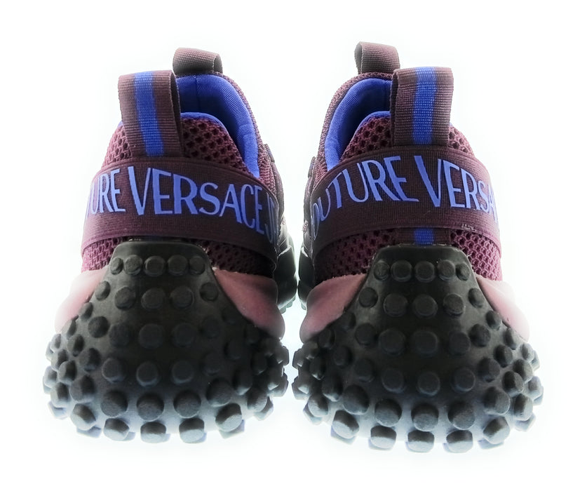 Versace Jeans Couture Mens Burgundy / Purple / Blue Logo Runner Sneakers-