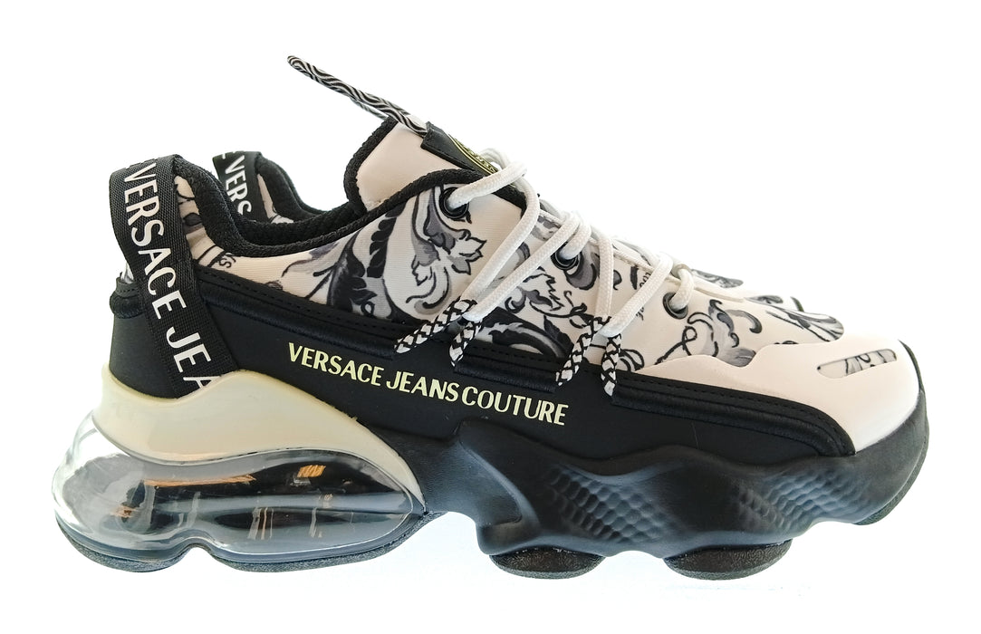 Versace Jeans Couture Mens White / Black Baroque Chunky Sneakers-