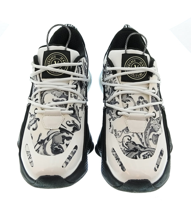Versace Jeans Couture Mens White / Black Baroque Chunky Sneakers-