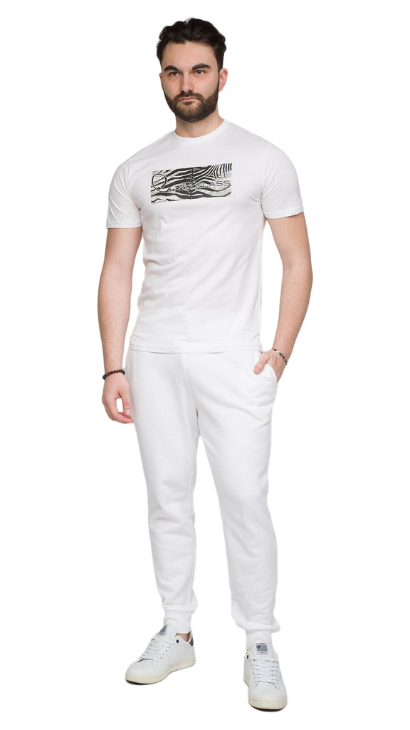 Cavalli Class White Tiger Print Signature T-Shirt-