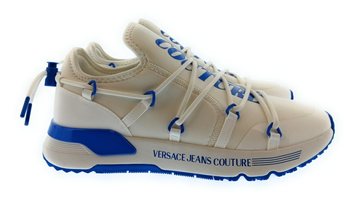 Versace Jeans Couture Mens White / Royal Blue Cage Runner Sneakers-