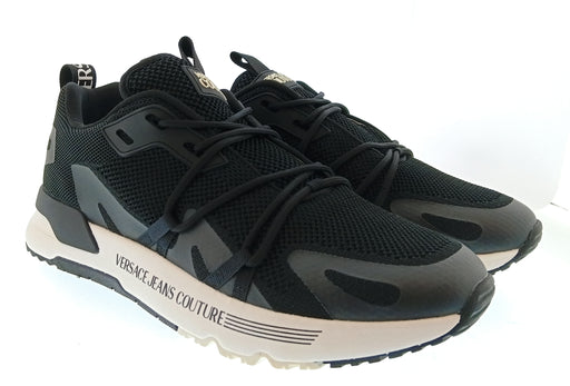 Versace Jeans Couture Mens Black Technical Runner Sneakers-