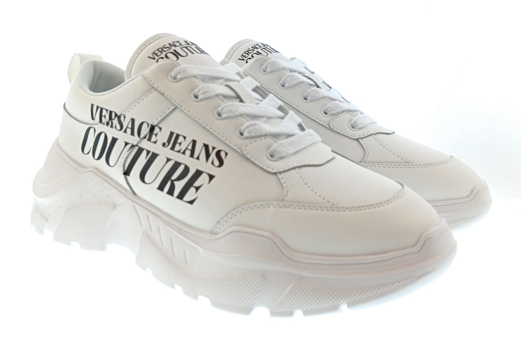 Versace Jeans Couture Mens White / Black Chunky Logo Sneakers-