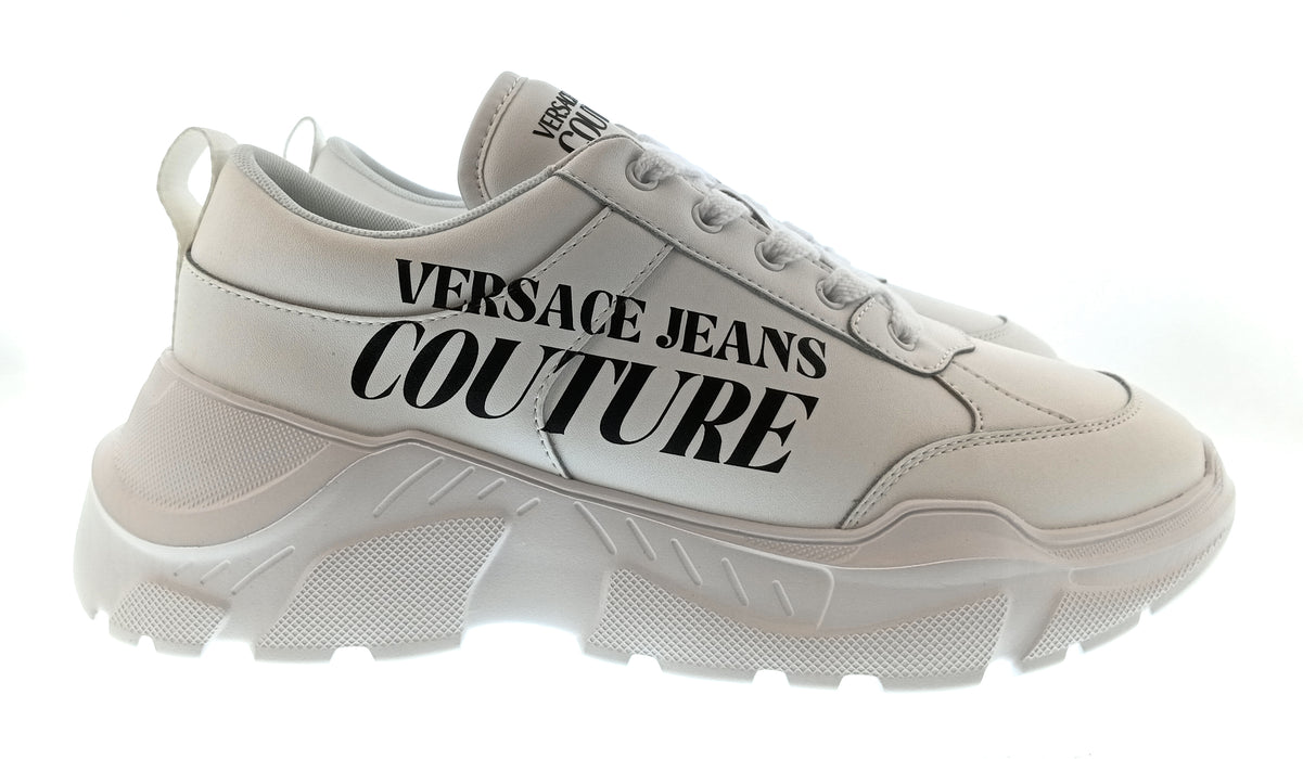 Versace Jeans Couture Mens White / Black Chunky Logo Sneakers-