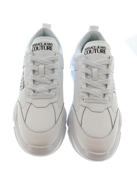 Versace Jeans Couture Mens White / Black Chunky Logo Sneakers-