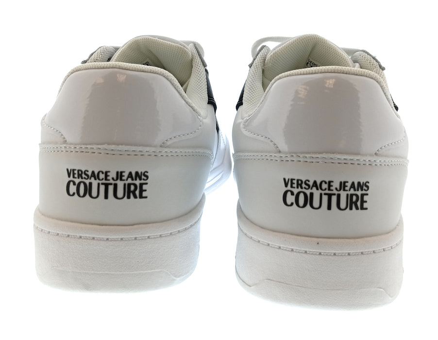 Versace Jeans Couture Mens White / Silver / Black Low-Top Logo Sneakers-