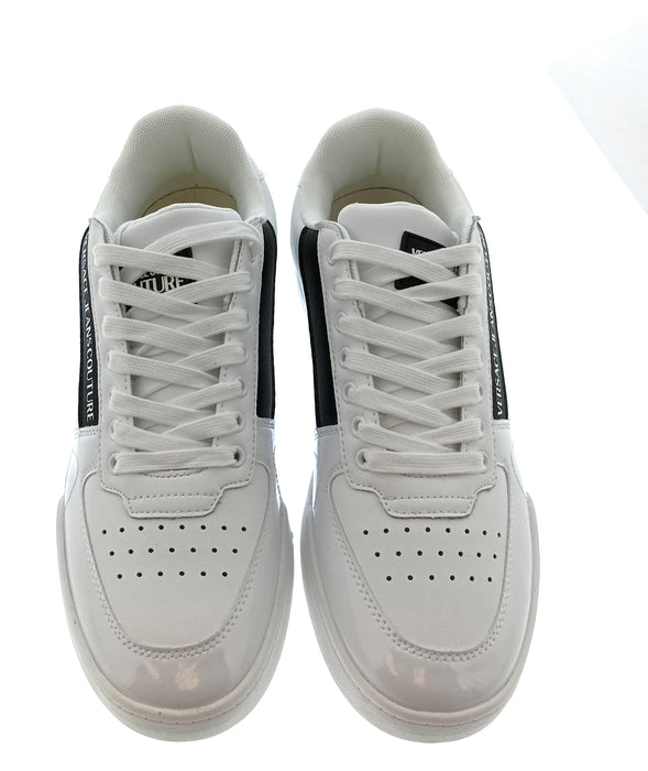 Versace Jeans Couture Mens White / Silver / Black Low-Top Logo Sneakers-