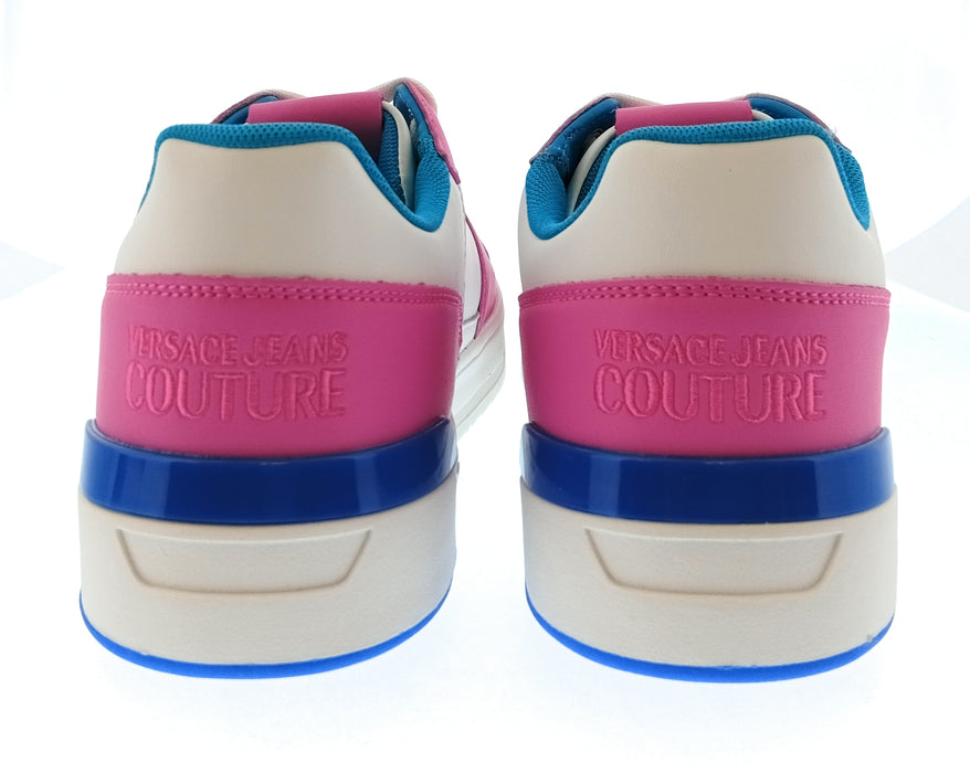 Versace Jeans Couture Mens Pink / White / Blue Colorblock Court Sneakers-
