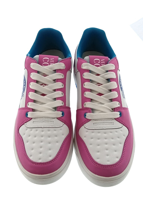 Versace Jeans Couture Mens Pink / White / Blue Colorblock Court Sneakers-