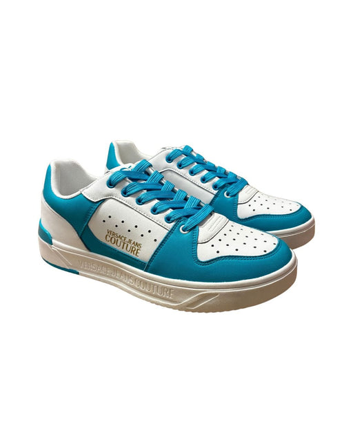 Versace Jeans Couture Mens Turquoise / White Colorblock Court Sneakers-
